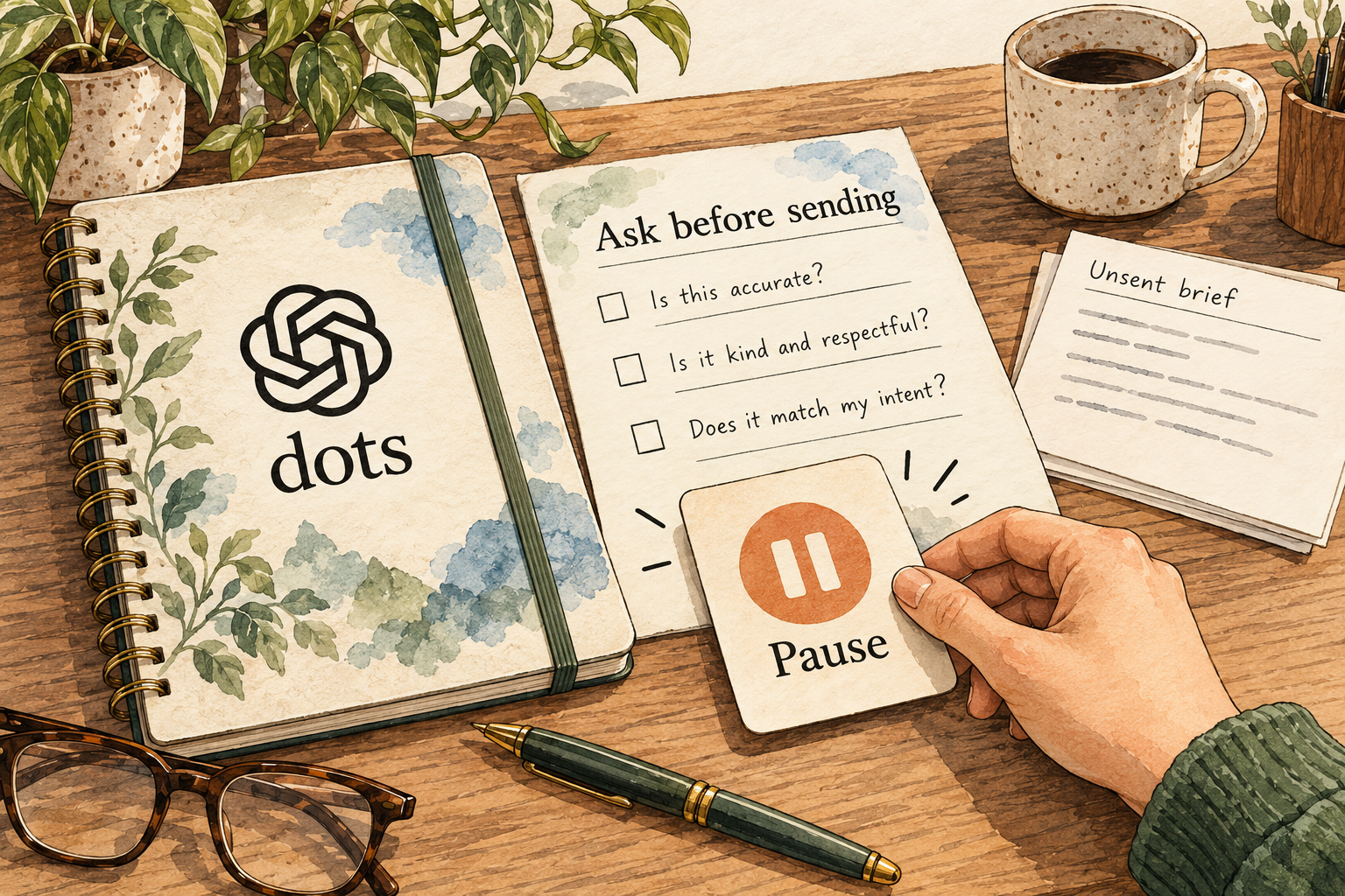 Choose which apps to connect and review their permissions. Use rules to define what needs a decision from you. Pause stops ongoing work; rules can still be followed incorrectly.
