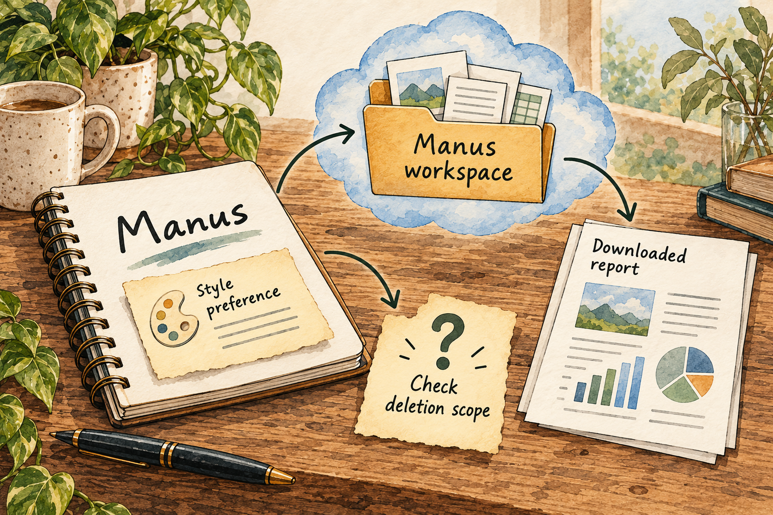 A response preference, cloud workspace and exported report are separate objects.